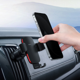 
Gravity automobilinis telefono laikiklis Metal Age II grotelėms, juodas
