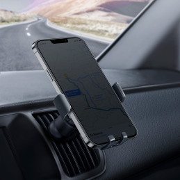 
Gravity automobilinis telefono laikiklis Metal Age II grotelėms, juodas
