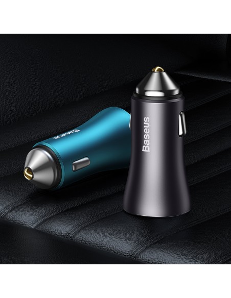 
Golden Contactor Max USB + USB-C 60W QC greitas automobilinis įkroviklis, tamsiai pilka
