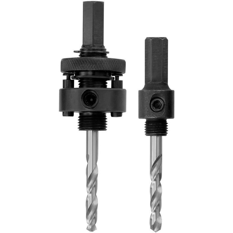 Bimetalinių skylučių pjūklų komplektas su adapteriais 10 vnt + Dėklas