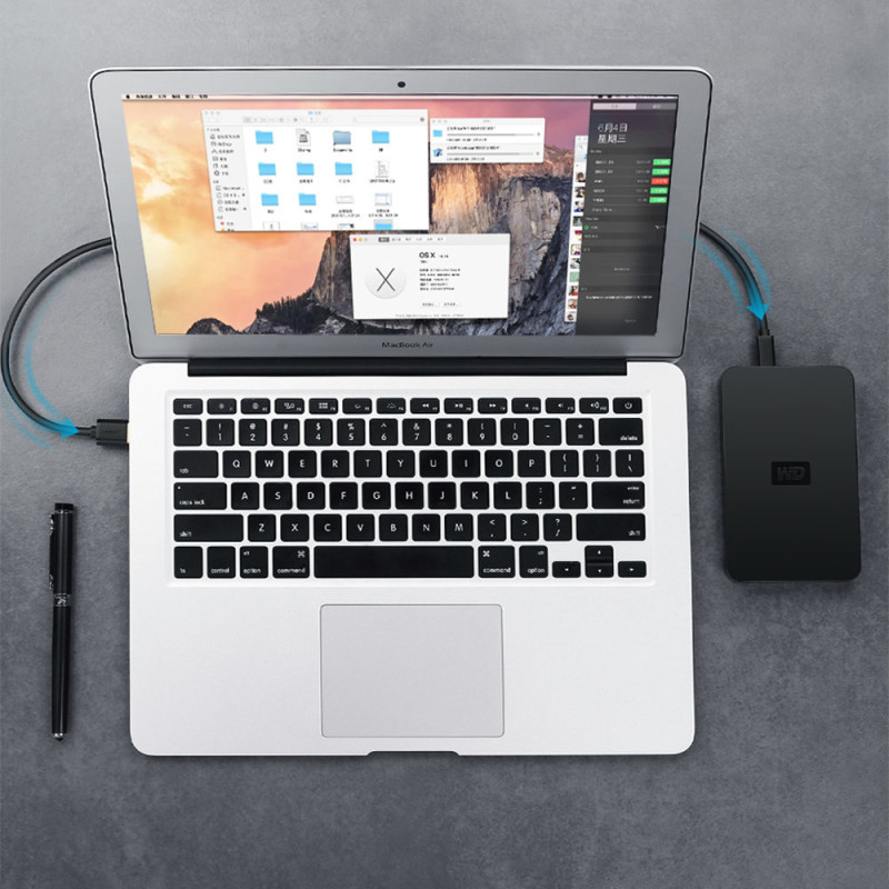 Kabelis 5 kontaktų paauksuotas USB - mini USB laidas 0,25 m, juodas
