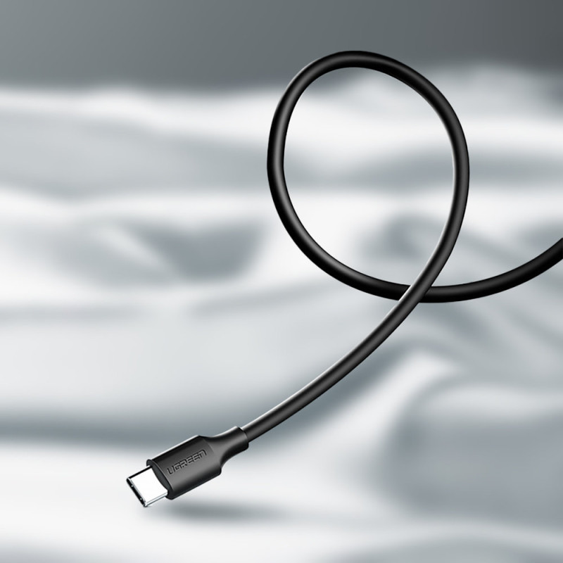 USB – USB-C Quick Charge 3.0 3A 0,25 m adapterio laidas, juodas