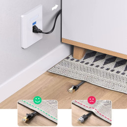 
Plokščiasis LAN RJ45 Ethernet Cat pataisos laidas. 6 0,5m juodas
