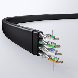 
Plokščiasis LAN RJ45 Ethernet Cat pataisos laidas. 6 0,5m juodas
