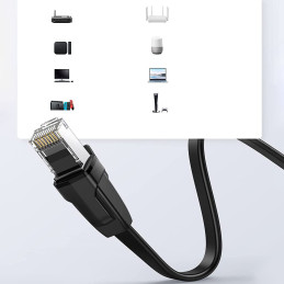 
Plokščiasis LAN RJ45 Ethernet Cat pataisos laidas. 6 0,5m juodas
