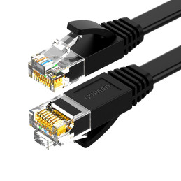 
Plokščias RJ45 Ethernet kat. Kat. LAN pataisos laidas. 6 8m juodas
