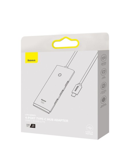 Lite serijos USB-C HUB adapteris 4x USB 3.0 1m juodas Lite serijos USB-C HUB adapteris 4x USB 3.0 1m juodas