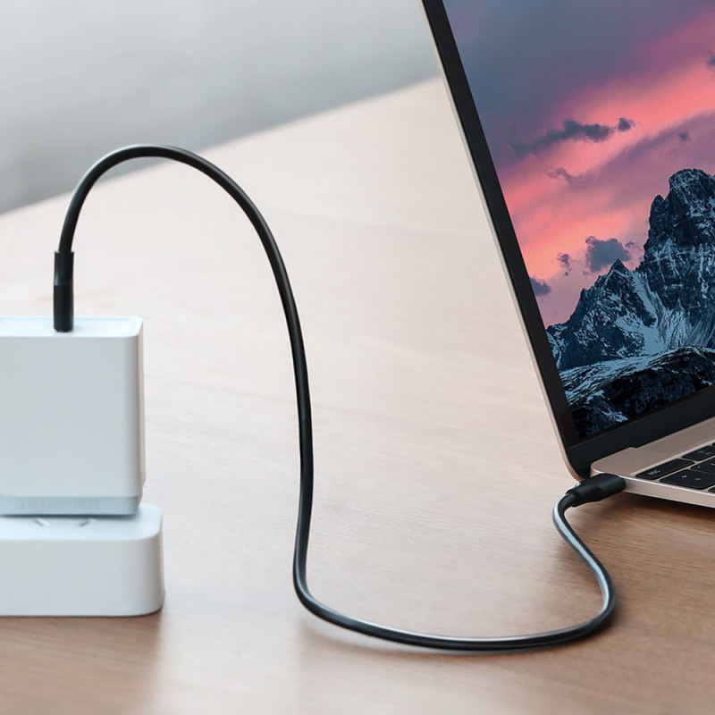 
USB Type C laidas įkrovimui ir duomenų perdavimui 3A 1m juodas
