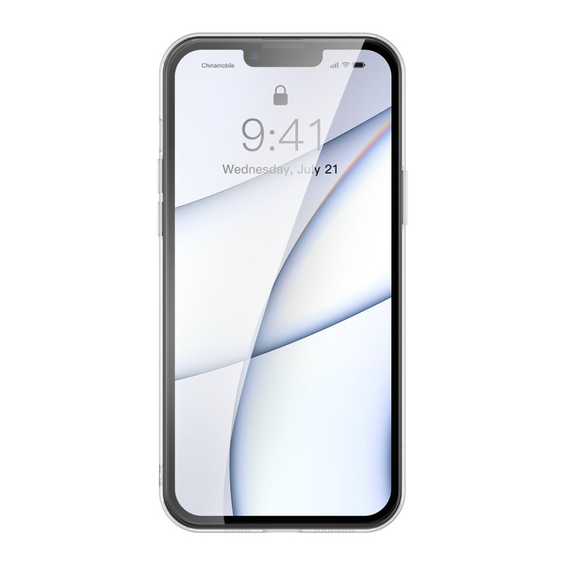 Dėklo dangtelis skirtas iPhone 13, standus korpusas su gelio rėmeliu, juodas