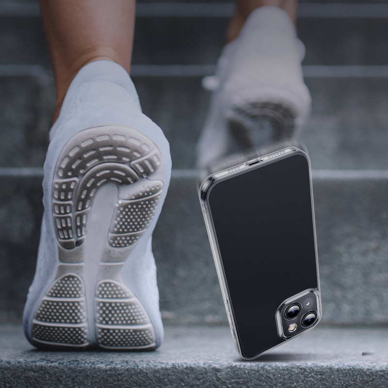 Dėklo dangtelis skirtas iPhone 13, standus korpusas su gelio rėmeliu, juodas