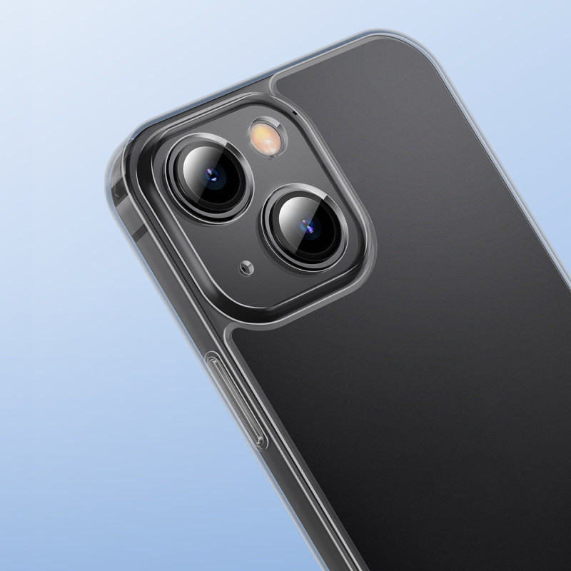Dėklo dangtelis skirtas iPhone 13, standus korpusas su gelio rėmeliu, juodas