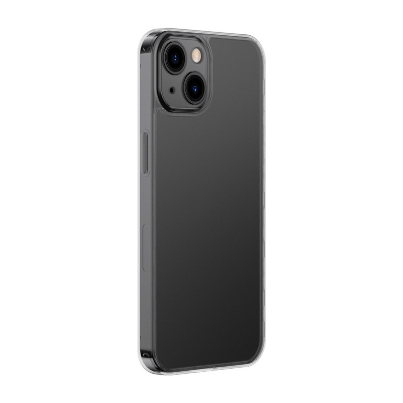 Dėklo dangtelis skirtas iPhone 13, standus korpusas su gelio rėmeliu, juodas