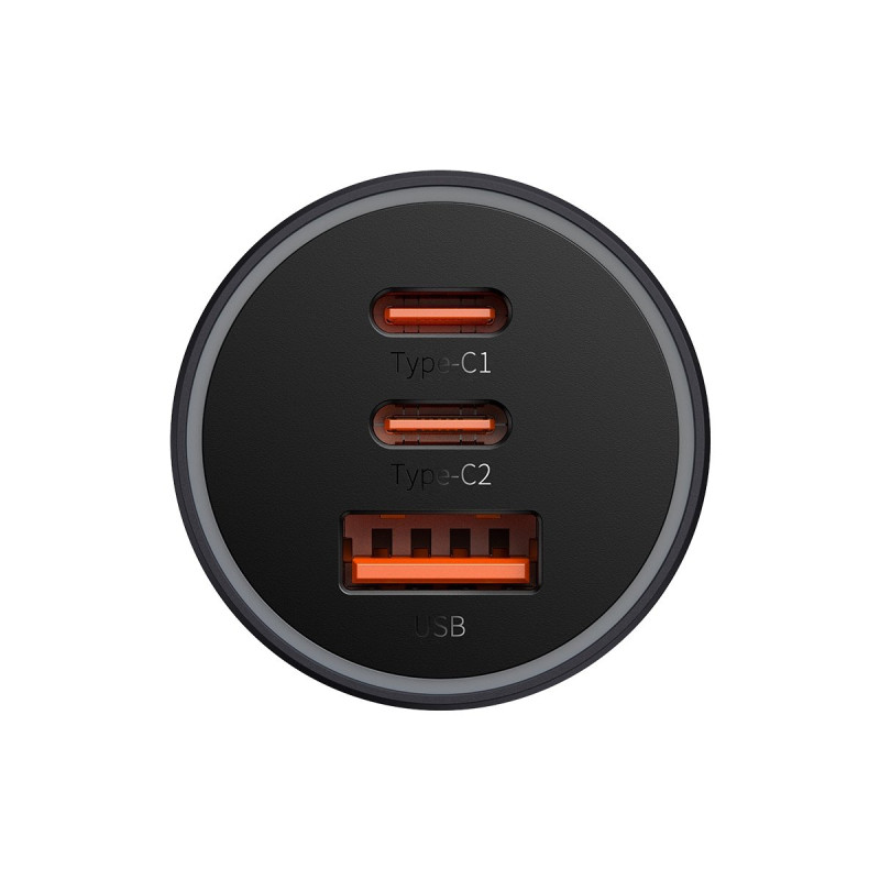 Golden Contactor Pro USB + 2x USB-C 65W automobilinis įkroviklis, tamsiai pilkas
