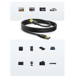 
USB - USB 3.2 kabelis 3m juodas
