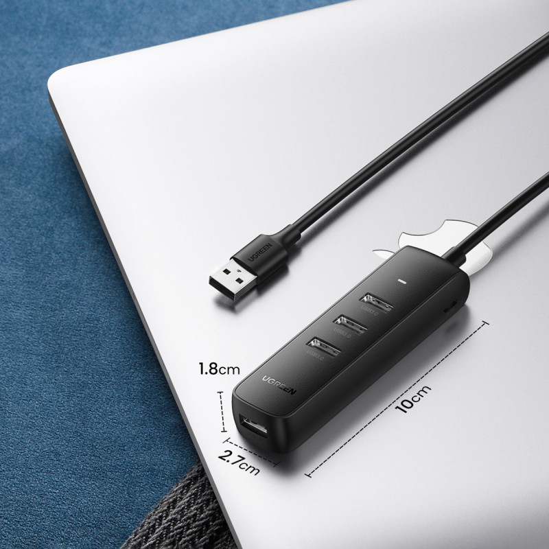 HUB USB-A prievado skirstytuvas – 4x USB 3.2 Gen 1 juodas