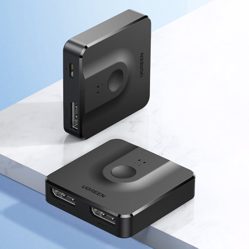2x DisplayPort įvestis ir 1x DisplayPort išvesties jungiklis 4K 1080p juoda