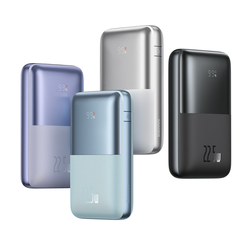 Bipow Pro 20000mAh 22,5W maitinimo blokas su USB - USB-C 3A 0,3m kabelis, baltas