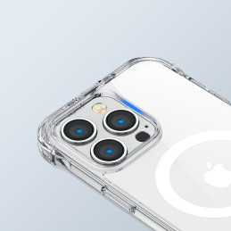 
Magnetinis dėklas iPhone 14 Pro Max, šarvuotas dangtelis su kabliukais ir permatomu stovu
