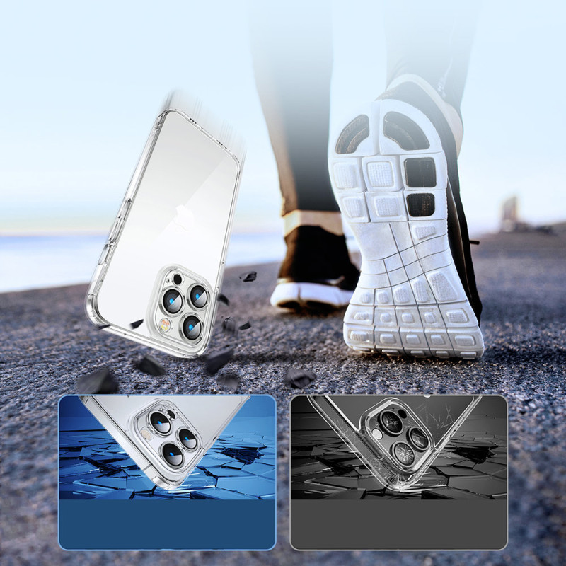 Dėklas skirtas iPhone 14 Plus, patvarus dangtelis, skaidrus 14D korpusas