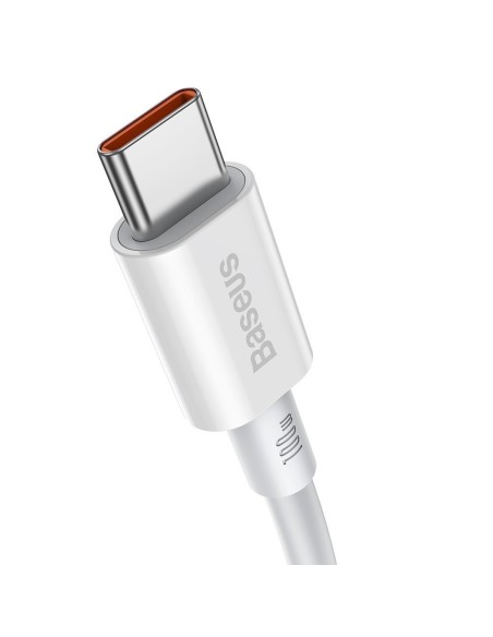 Puikus kabelis USB-C USB-C greito įkrovimo FCP 100W 5A 20V 2m baltas
