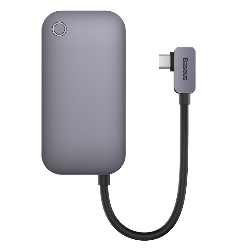4in1 PadJoy HUB USB prievado skirstytuvas planšetiniam išmaniajam telefonui USB-C HDMI mini lizdas tamsiai pilkas