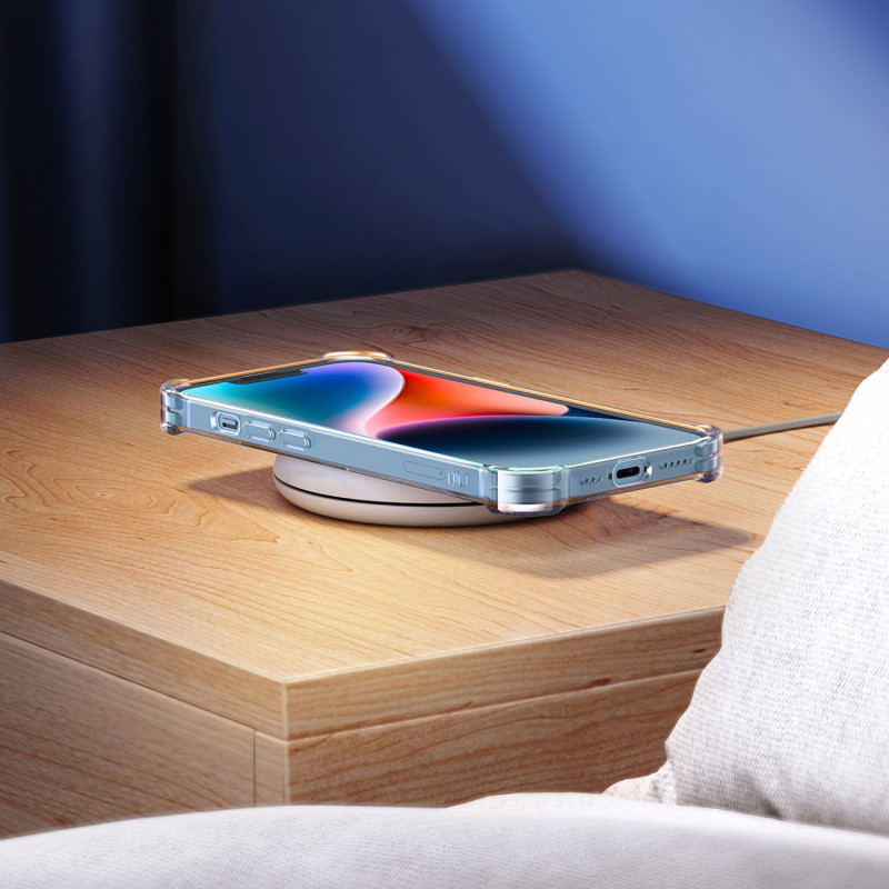 Skaidrus apsauginis gelio dėklas skirtas iPhone 14 Plus su sustiprintais kampais