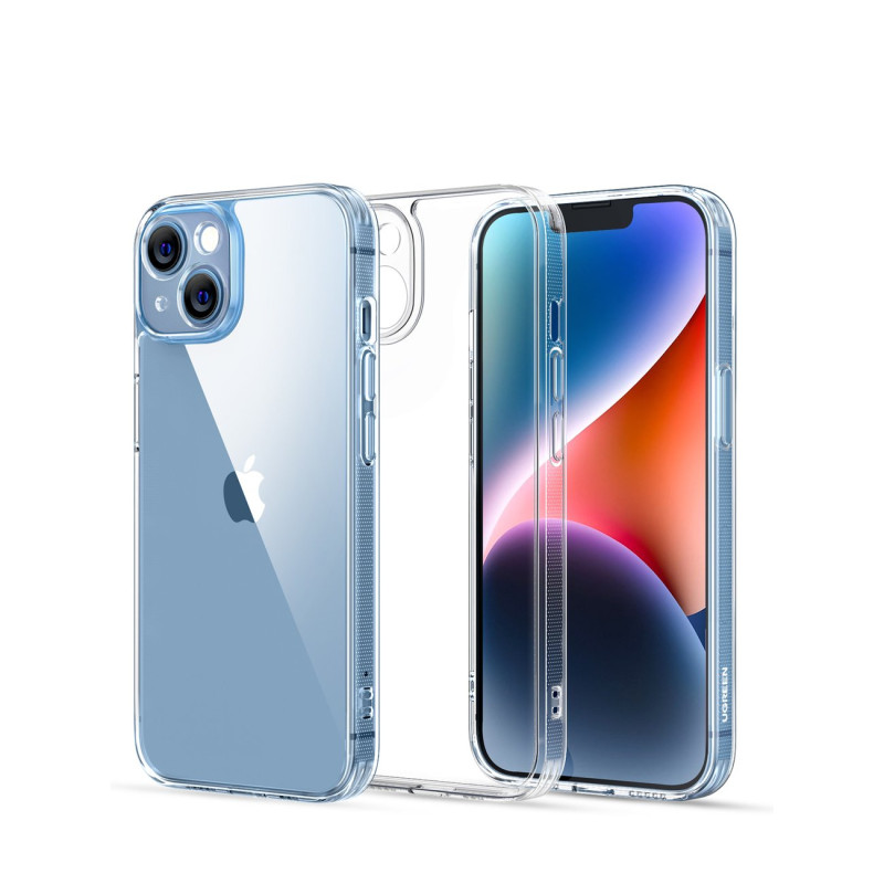 Skaidrus apsauginis dėklas iPhone 14 Plus su gelio rėmeliu