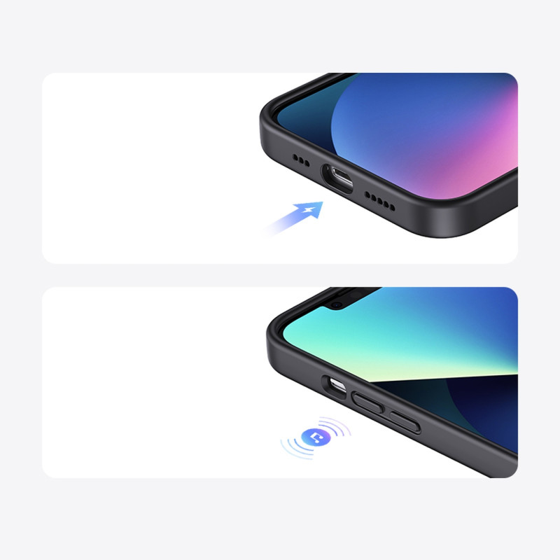 Lankstus silikoninis telefono dėklas iPhone 14 Plus Protective Case juodas