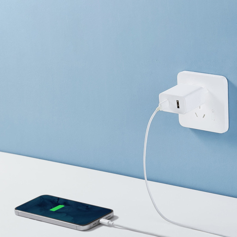 Xiaomi Travel Charger Combo USB / USB-C 33W PD greitas įkroviklis, baltas