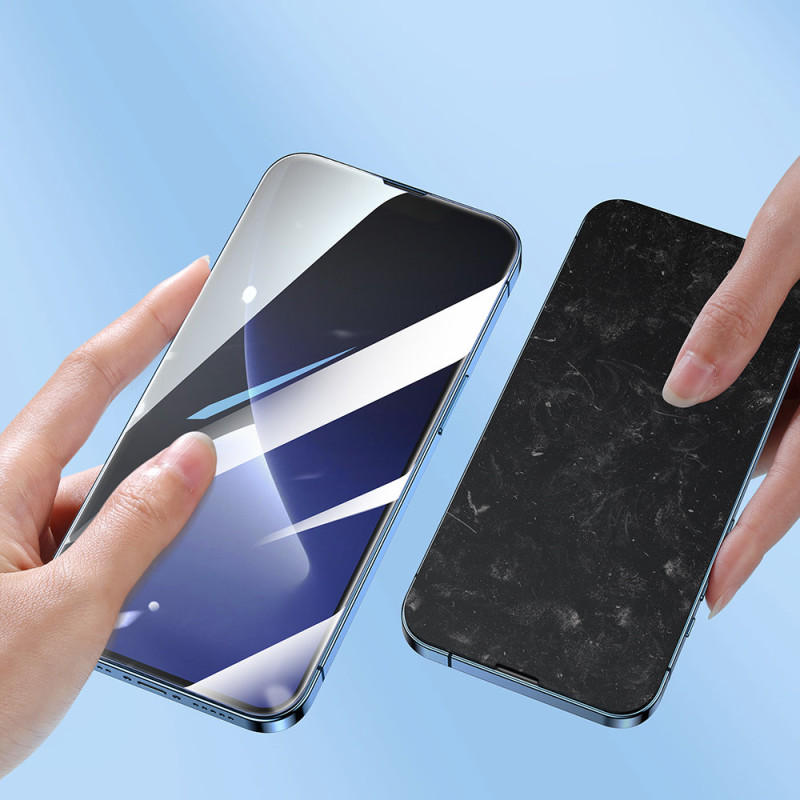 Viso ekrano grūdintas stiklas su tvirtinimo rėmeliu, skirtas iPhone 14 6.1& 39 & 39