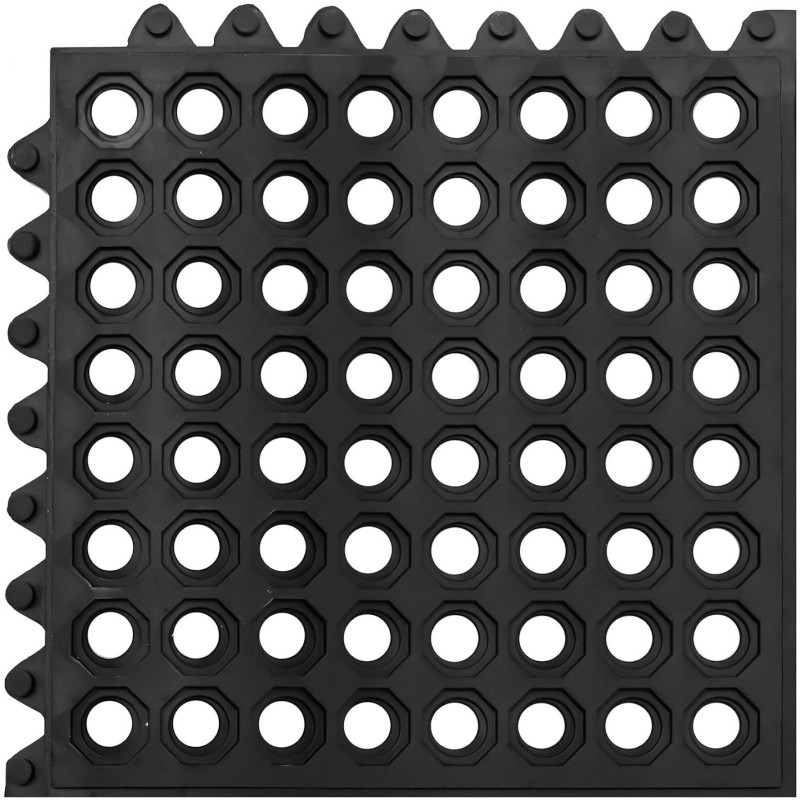 Neslystantis ažūrinis guminis durų kilimėlis 92 x 92 x 1 cm juodas