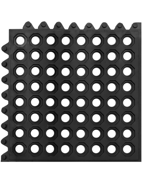 Neslystantis ažūrinis guminis durų kilimėlis 92 x 92 x 1 cm juodas Neslystantis ažūrinis guminis durų kilimėlis 92 x 92 x 1 cm juodas