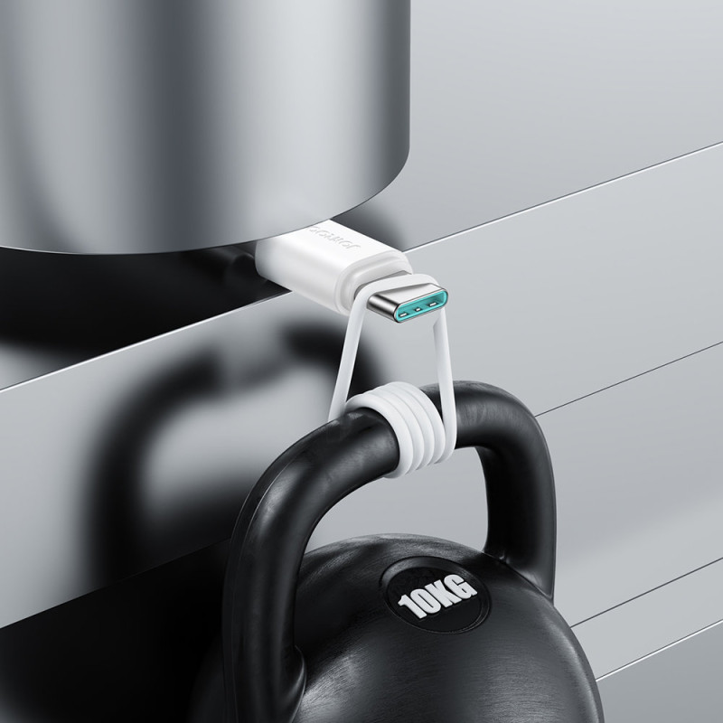 USB - USB Type C 3A įkrovimo ir duomenų perdavimo kabelis, 2m, baltas