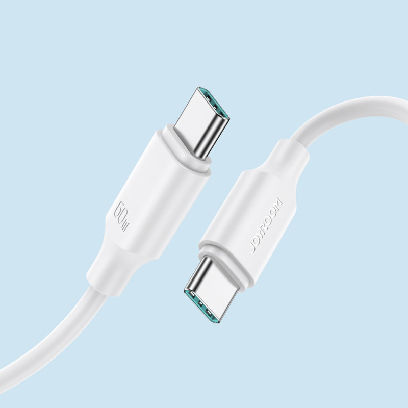 Kabelis USB-C - USB-C 480Mb/ s 60W 1m baltas