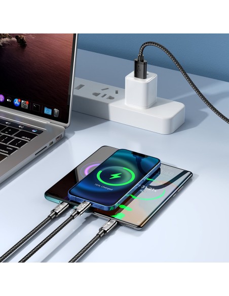 3in1 kabelis USB - USB-C / Lightning / micro USB 3.5 A 1.2m juodas
 
3in1 kabelis USB - USB-C / Lightning / micro USB 3.5 A 1.2m juodas