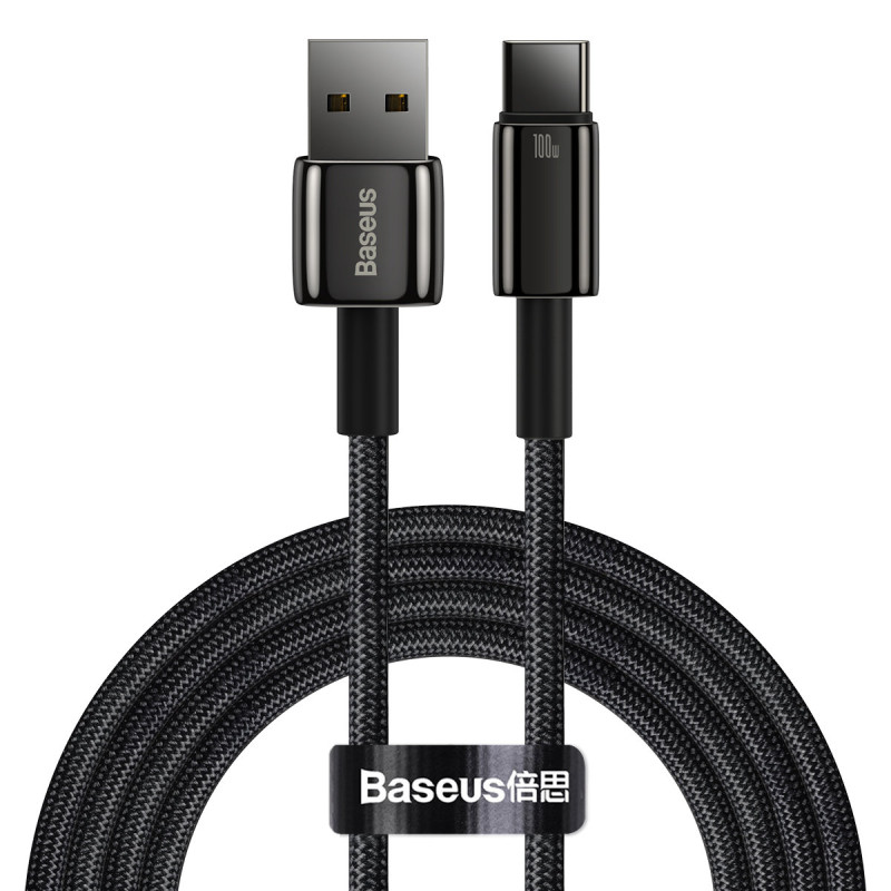 
Tvirtas kabelis Tungsten Gold USB - USB-C 480Mb/ s 100W 2m juodas
