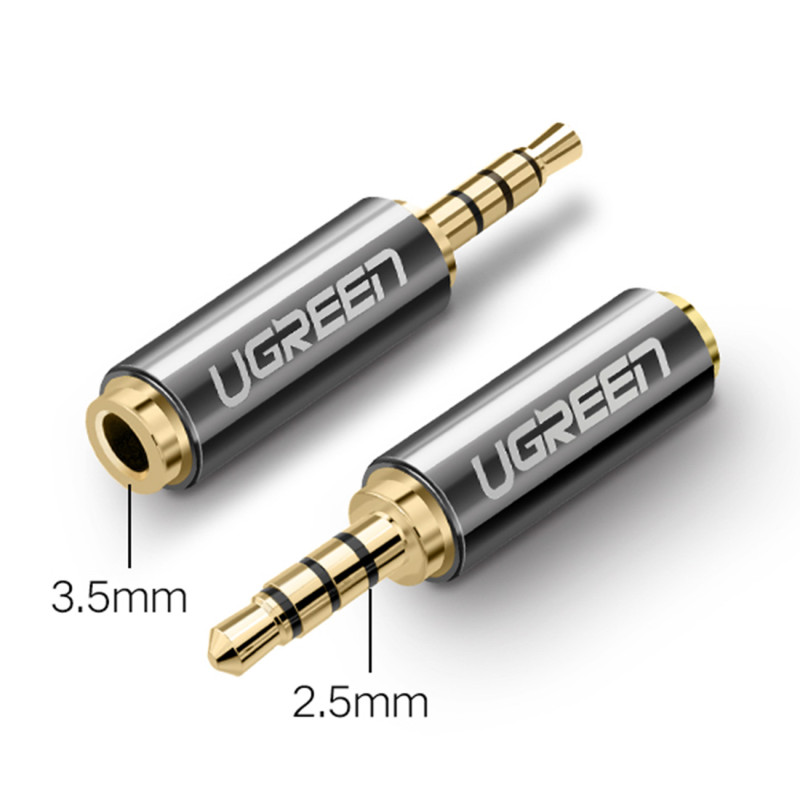 Adapterio kištukas Garso adapterio lizdas 2,5 mm kištukinis lizdas 3,5 mm lizdas juodas