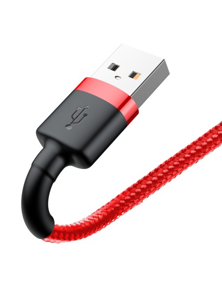 Patvarus lankstus laidas USB laidas Iphone Lightning QC3.0 2.4A 1M raudonas
