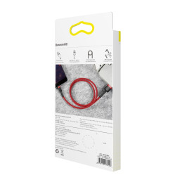 Patvarus lankstus laidas USB laidas Iphone Lightning QC3.0 2.4A 1M raudonas