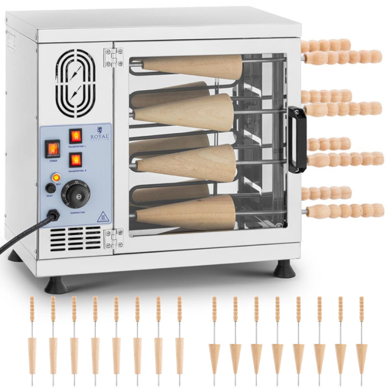 
Vengriškų pyragų kepimo mašina trdelnik kurtosz 300C 3500W 230V
