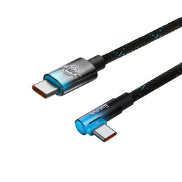 MVP alkūninis kabelis Maitinimo laidas su šoniniu USB-C kištuku 1 m mėlynas