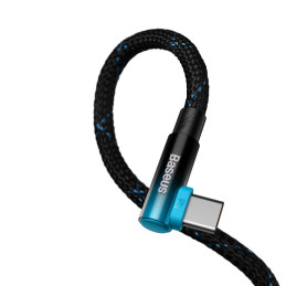 MVP alkūninis kabelis Maitinimo laidas su šoniniu USB-C kištuku 1 m mėlynas