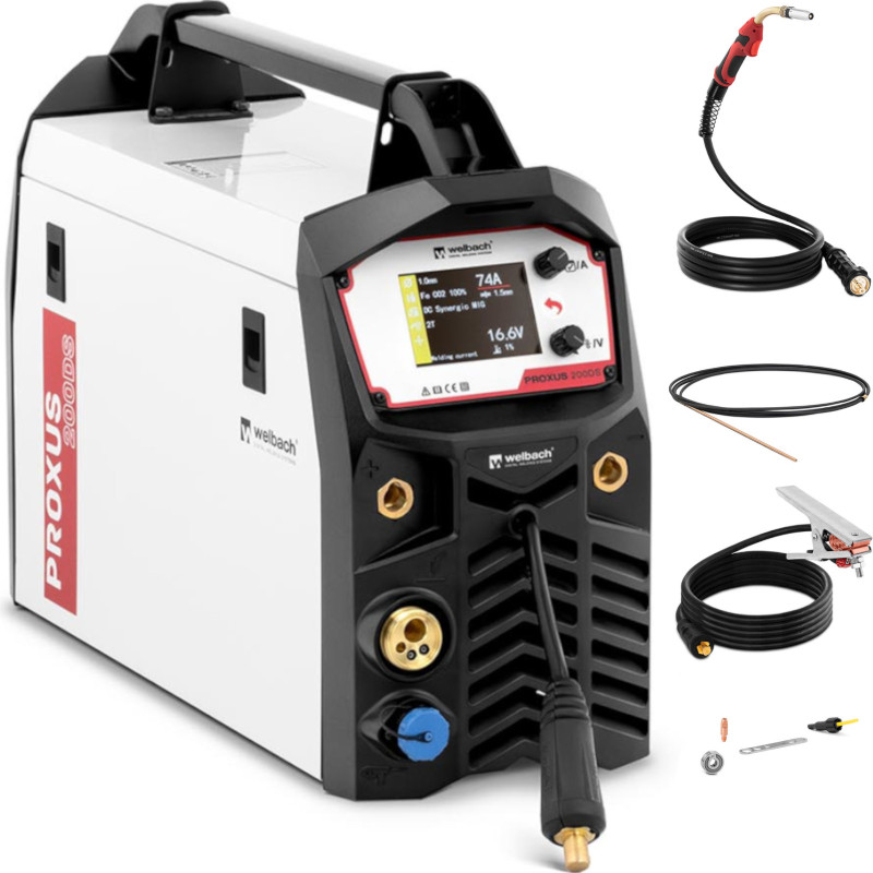 
MIG/ MAG PROXUS 200DS Synergic Puls inverterinis suvirinimo aparatas 200A 230V
