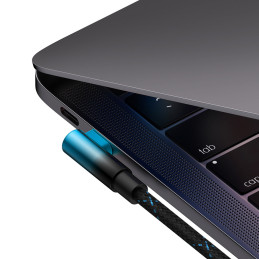 MVP alkūninis kabelis Maitinimo laidas su šoniniu USB-C kištuku 1 m mėlynas
