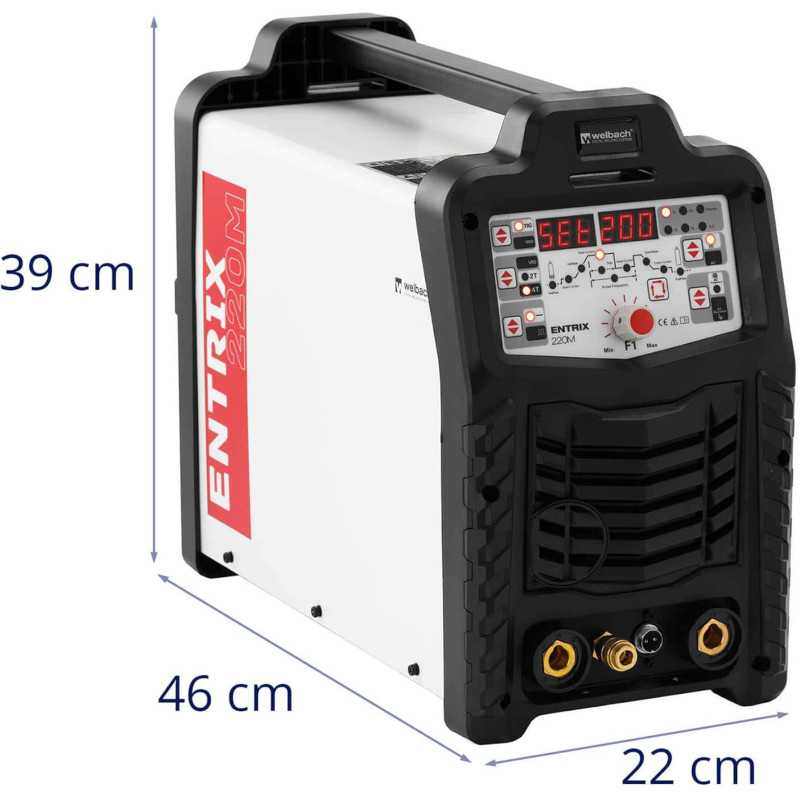Skaitmeninis aliuminio suvirinimo aparatas ENTRIX TIG HF AC/ DC Puls MMA 200A 230V