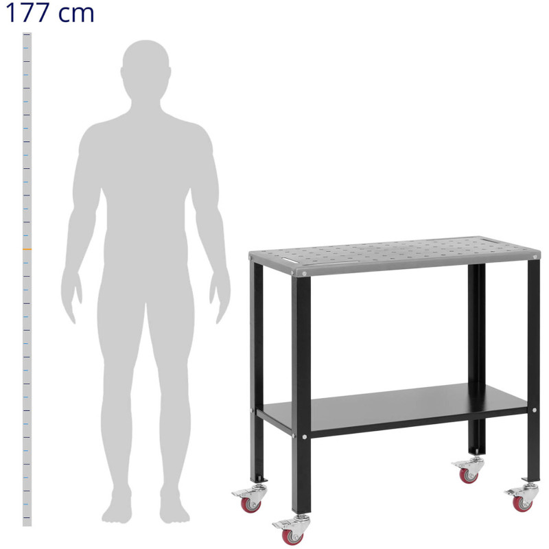 Mobilus surinkimo suvirinimo stalas su lentyna iki 544kg, 91x46cm