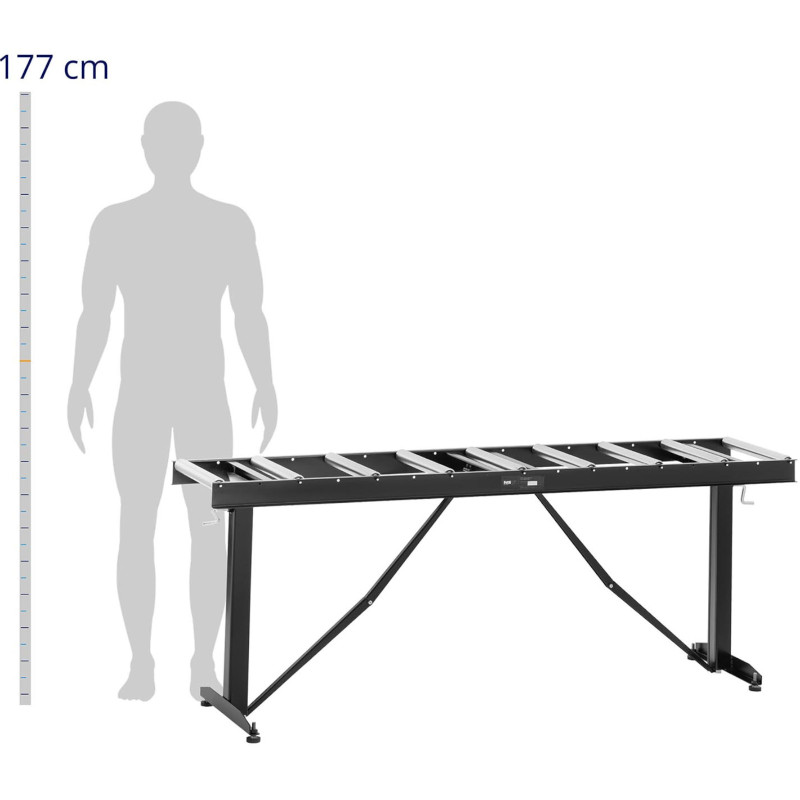 Ritininis tiektuvas su aukščio reguliavimu iki 200kg 9 ritinėliai 320x35mm 167cm