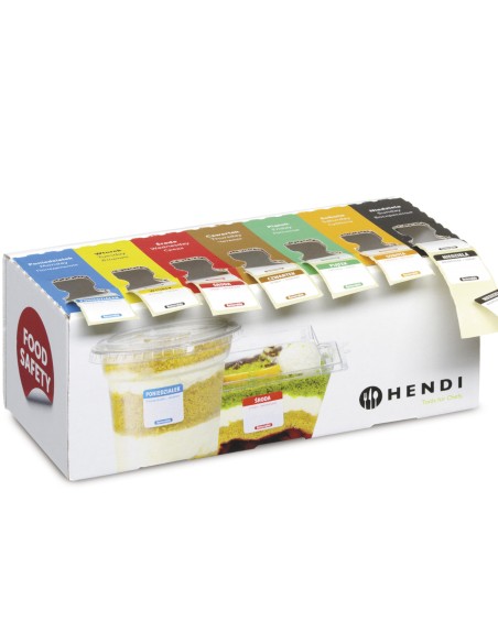 Daugkartinio naudojimo maisto saugos etikečių rinkinys kiekvienai savaitės dienai su dozatoriumi – Hendi 850305