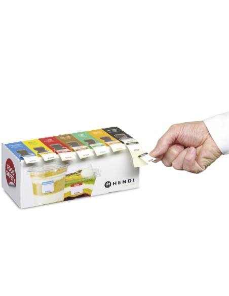 Daugkartinio naudojimo maisto saugos etikečių rinkinys kiekvienai savaitės dienai su dozatoriumi – Hendi 850305