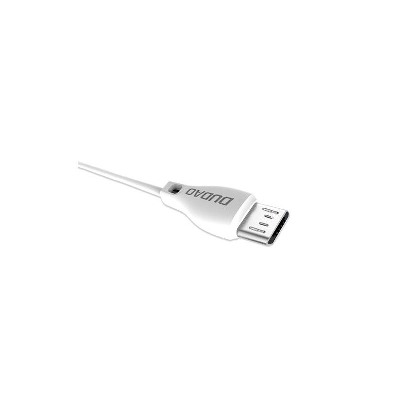 USB laidas - micro USB 2.4A 1m baltas